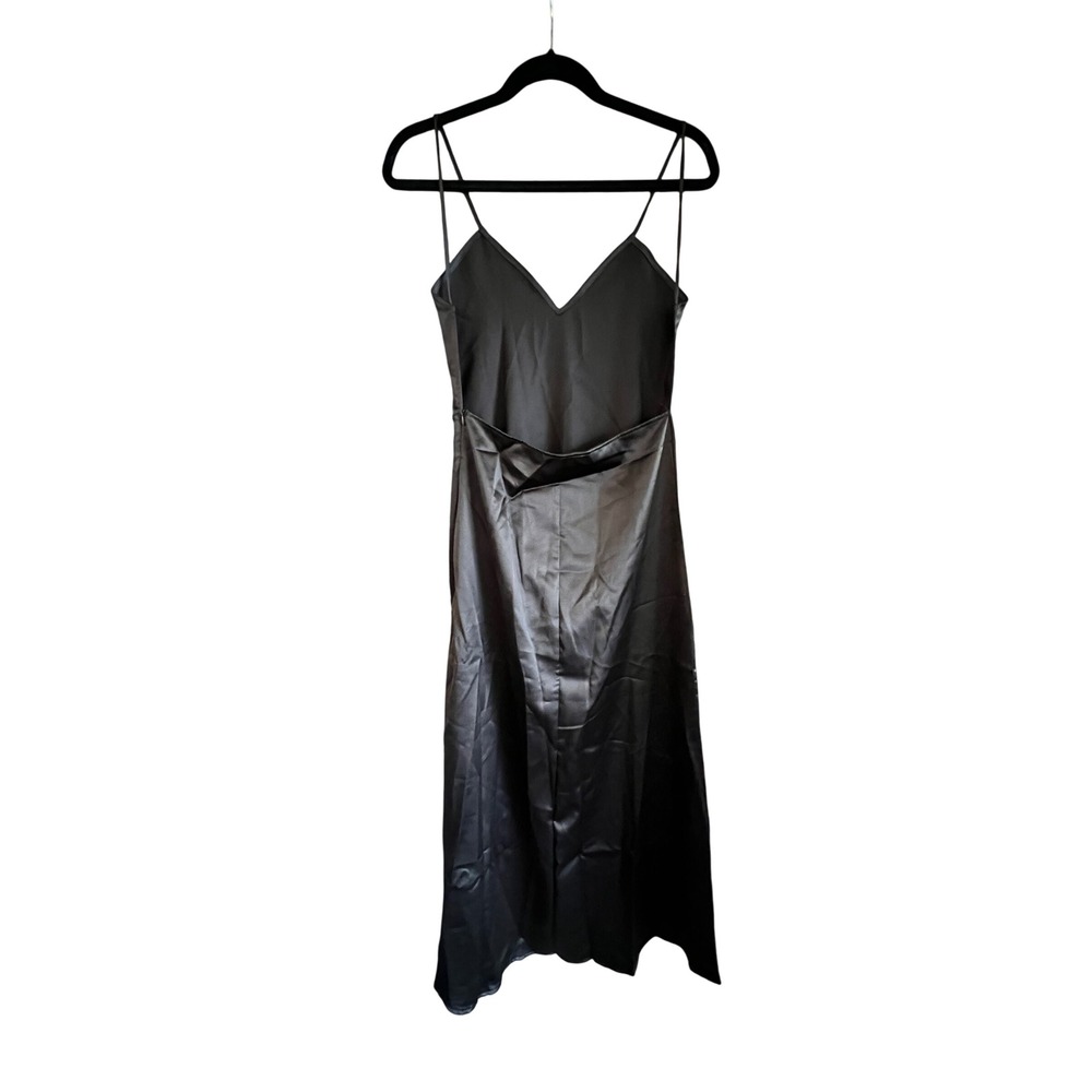 Micas Satin Slip Dress V-Neck Midi Cocktail Party Dress XS - Picture 2 of 5